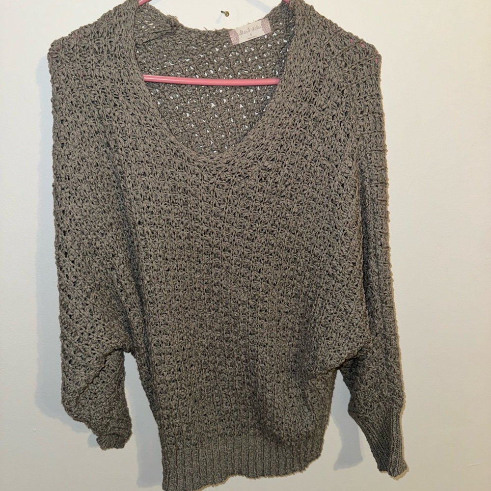 Grey crochet sweater